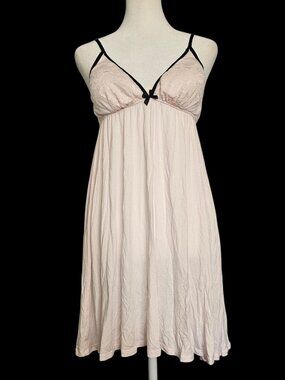 Victoria's Secret Slip Dress Babydoll SZ Large Pink Pleated Lace Lingerie Sexy